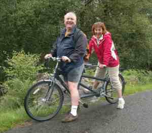 The "old git" and the "old gal" on heir first ever tandem ride four years ago on their first proper date!