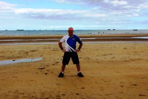 The "old git" on the spectacular wide open expanse of Gold Beach.
